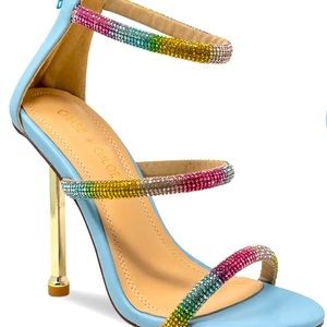 NWT Elle Triple Rhinestone Heels